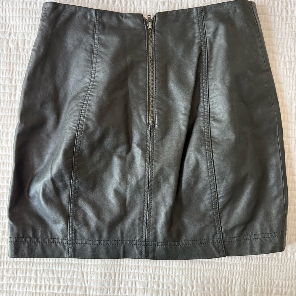 Free People Modern Femme Novelty Mini Vegan Leather Skirt in black - Picture 2 of 5